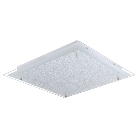 EGLO 1x268W LED Ceiling Light w/Matte Nickel Finish & Wht Structured Glass 201298A